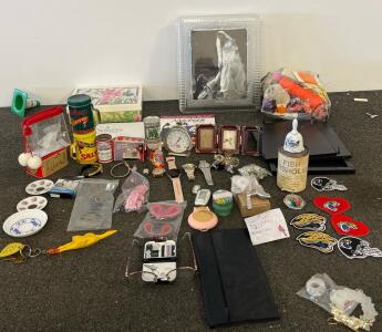 Large Mixed Lot Vintage & Modern Collectibles &ndash; Watches, Tins, Patches, Jewelry, Novelties