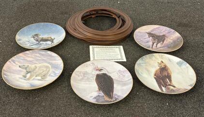 Artaffects Perillo's North American Wildlife Series Collector Plates &ndash; Set of 3 with Frames