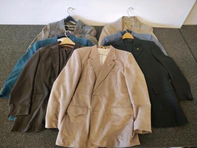 Vintage Lot 8 Circle S & American Tail Men&rsquo;s Western Ranch Blazers some with matching trousers &ndash; USA Made, Mixed Colors