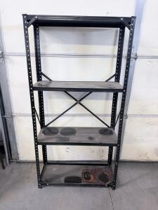 4-Tier Industrial Metal Shelving Rack, Steel, 48"x18"x72", Adjustable, Black