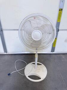 Lasko 16" Oscillating Pedestal Fan, 3-Speed, Adjustable Height, Manual Controls, White