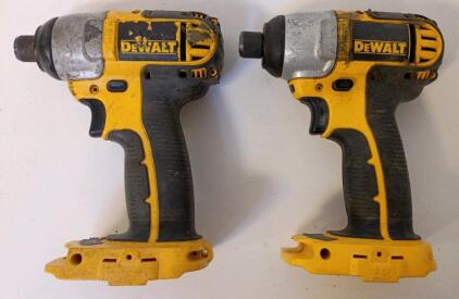 (2) DEWALT DC825 18V Cordless 1/4" Impact Driver, 2400 RPM, 2700 IPM, No Battery,