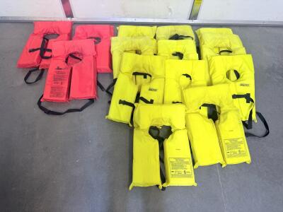 (14)Seachoice Type II Adult Universal Life Jackets, 14 Pack (Red & Yellow), USCG Approved