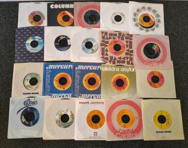 Lot of 40+ Vintage 7" 45 RPM Vinyl Singles - Capitol, Columbia, Mercury, MGM, RCA, Rock Pop Country