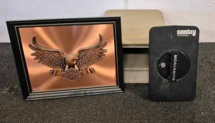 Vintage Sentry Survivor Fire Safe, Motor Cycle Harley Davidson Plaque
