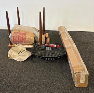 Table/Stool, 6,000 Ft Plastic Baler Twine, Bond Hand Fork, Grill Racks, Cap