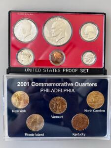 2001 State Quarters Philadelphia Set + 1978 U.S. Mint Proof Set Original Packaging Complete