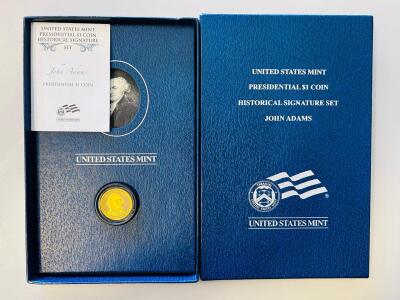 United States Mint John Adams $1 Presidential Coin Proof, Historical Signature Set, San Francisco "S"