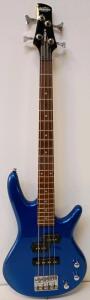 Ibanez Mikro Electric Bass Guitar, 4-String, Metallic Blue, 28.6" Short Scale, Indonesia