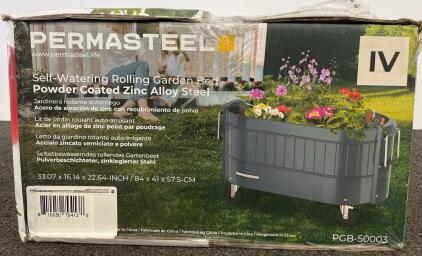 Permasteel PGB-50003 Self-Watering Rolling Garden Bed, Zinc Alloy Steel, 33"x16"x22", Various Colors