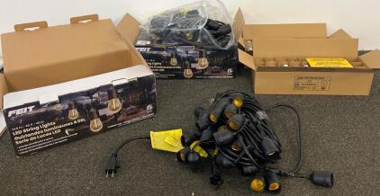 Feit Electric 48 Ft LED Outdoor String Lights Set, S14 Bulbs, 26 Sockets, Warm White, Weatherproof