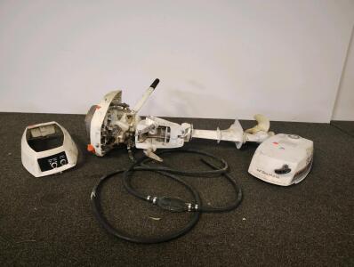 Johnson Sea-Horse 4HP Outboard Motor, 2-Cylinder, 2-Stroke, Manual Start, With Covers & Fuel Line