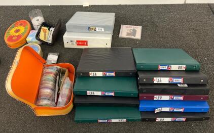 20 Assorted Decorative Ribbon Craft Spools, 3 lbs, In Vintage Orange Suitcase & More