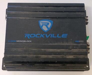 Rockville RVA600.1 Monoblock Car Amplifier, 600W Peak, 250W RMS @ 4 Ohm, Bass EQ, LP/Freq Crossover