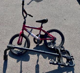 Huffy Rock It 16&rdquo; Kids' BMX Bike, Hollywood Racks Hitch 2-Bike Platform CM-B1043 for 2&rdquo; Receiver