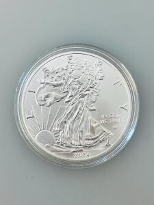 ( Can't Verify Authenticity) 2024 American Silver Eagle $1 Coin - 1 Oz .999 Fine Silver, Uncirculated