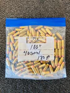 .40 S&W 180Gr Hollow Point Ammunition, Mixed Headstamp, 100+ Rounds, Bulk Bag
