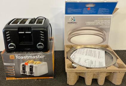 Toastmaster 4 Slice Toaster Black Dual Controls, Energetic 14" LED Ceiling Light 24W 1600lm 3000K