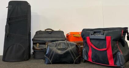Mixed Lot Vintage Doctor&rsquo;s Bag, Upright Case, Duffle, Nike Box, 6 Pcs, Marked 518