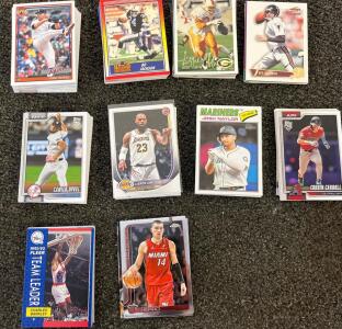 Multi-Sport Trading Card Lot: Baseball, Basketball, Football &ndash; Approx. 180&ndash;360 Cards