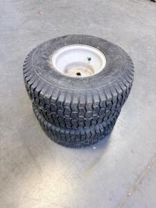 4.80/4.00-8 Pneumatic Tires With Steel Rims, 4-Ply, 670 lbs Load Capacity, Set Of 2