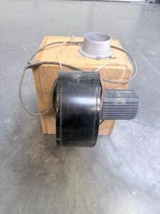 Small Electric Blower Fan Assembly, 1/20 HP 120V, 4" Outlet, Wood/Plastic Construction