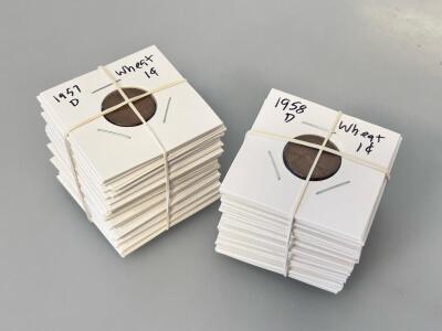 Lincoln Wheat Cent Collection &ndash; 1941&ndash;1958, Various Mint Marks, Approx. 50 Coins