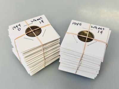 Lincoln Wheat Pennies Set: 1941-1958 D, Mix Of Years/Mints, Approx. 50 Coins In 2x2 Holders