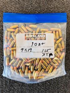 Approximately 100 Rounds 9mm Luger 115gr XTP Reloaded Ammunition, Brass Case, Mixed Headstamp, USA