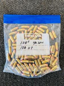Approximately 100 Rounds .40 S&W 180gr Hollow Point, Brass Case, Mixed Headstamp Bulk Pack