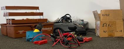 Mixed Lot Dremel MultiPro 395 Rotary Tool Kit, Fenwick 1060 Tackle Box, Mobile Radio, Hardware