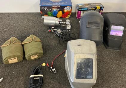 Set of 3 Welding Helmets &ndash; 2 Passive, 1 Auto-Darkening, Jackson Brand, Black & Gray