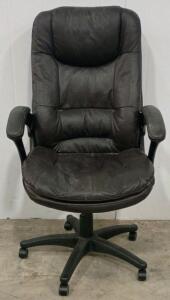 High-Back Executive Office Chair, Bonded Leather, Adjustable Height, 5-Star Base, Padded Arms 47"x26"