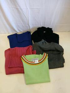 Carlisle Women's Sweaters Lot, Size Medium &ndash; Silk, Wool, Metallic, Ribbed & Cable Knit Styles<br/><br/>(Sp-12)