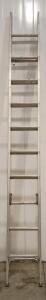 Aluminum 16 ft Extension Ladder, 2-Section, 225 lb Capacity, 20 Rungs, Anti-Slip Feet