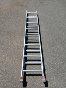 Aluminum Extension Ladder, 20 ft Max Height, 225 lb Capacity, 2-Section, Slip-Resistant Feet
