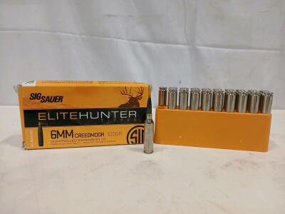 SIG SAUER Elite Hunter Tipped 6mm Creedmoor 100GR Controlled Expansion Tip Ammunition