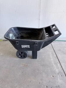 AMES Lawn Buddy 2-Wheel Garden Cart, 2 Cu. Ft. Capacity, 225 lb Load, Black