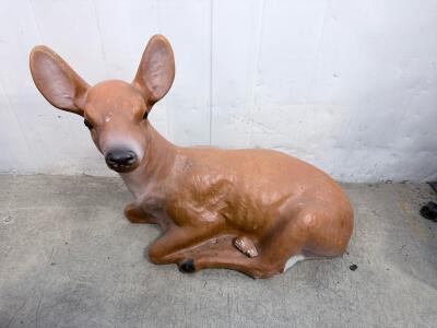 Realistic Resin Deer Fawn Garden Statue &ndash; 28" Hand-Painted, Free-Standing Lawn Ornament