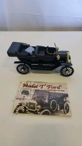 Ford Model T "Tin Lizzie" Die-Cast Replica, Black with Gold Trim, 1:18 Scale, Booklet Included