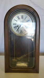 Waltham Pendulum Wall Clock, Westminster Chime, Walnut Case, Mechanical Wind-Up, c. 1980s-1990s