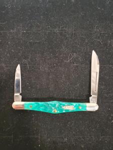 Case Peanut Folding Pocket Knife, 2 Blades, Blue Bone Handle, 2.88" Closed Length