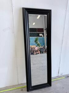 Black Framed Floor-Length Mirror, 72" x 24", Rectangular, Classic Style, Free-Standing