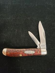 CASE XX Two-Blade Jack Knife with Brown Jigged Bone Handle and Chrome Vanadium Blades