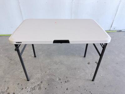 Lifetime Folding Utility Table, 48" x 24", HDPE Top, Powder-Coated Steel Legs