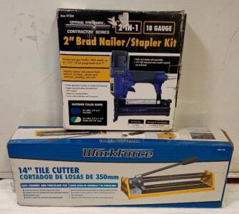 Workforce 14" Tile Cutter & 2" Brad Nailer/Staple Kit Both New In Box