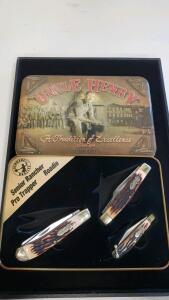 Uncle Henry 2013 Limited Edition Knife Set: Senior Rancher, Pro Trapper, Roadie, Staglon Handles