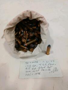 100x .357 Magnum 158gr JSP Remington Brass Handloads, Blue Dot, WSP Primer, 1075fps