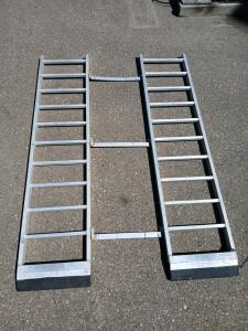 Aluminum Loading Ramps Pair, 6 ft Length, 1500 lb Capacity, Non-Folding, Cross Braces