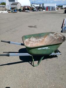 True Temper Single-Wheel Steel Wheelbarrow, 6 Cu. Ft. Capacity, Hardwood Handles